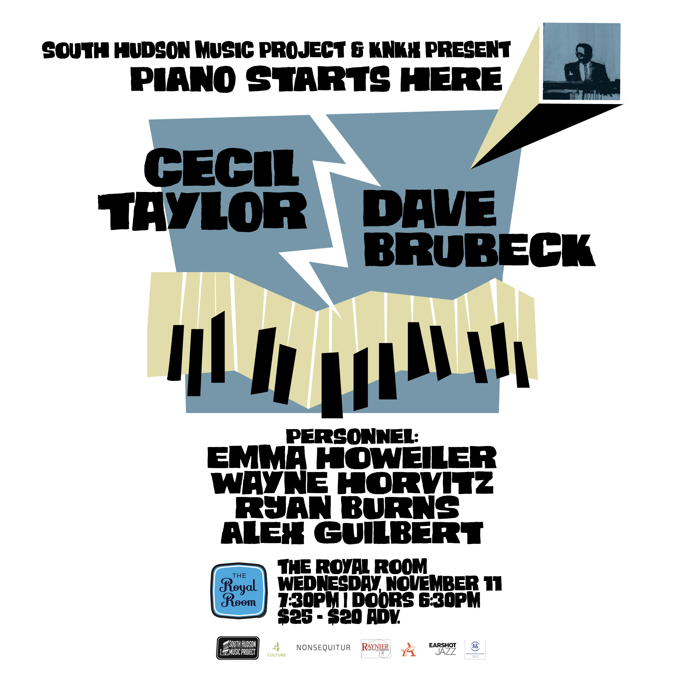 South Hudson Music Project Presents: Piano Starts Here The Music of Dave Brubeck/ Cecil Taylor